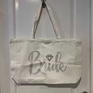 White Studded Bride Tote Bag